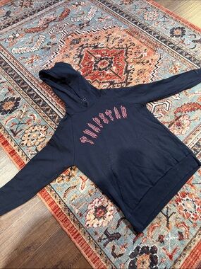 Men's blackPullover Hoodie with Red Script Logo
